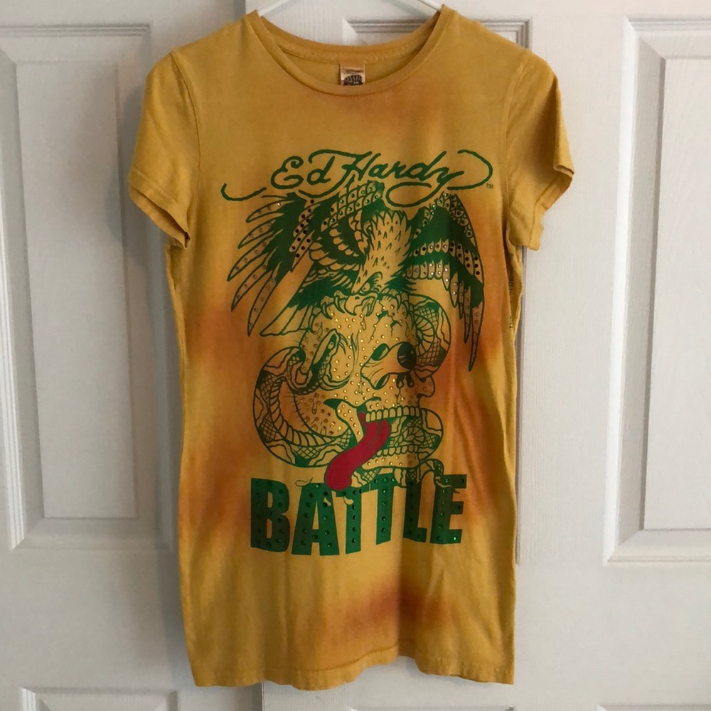 Ed Hardy ladies T-shirt with rhinestone’s